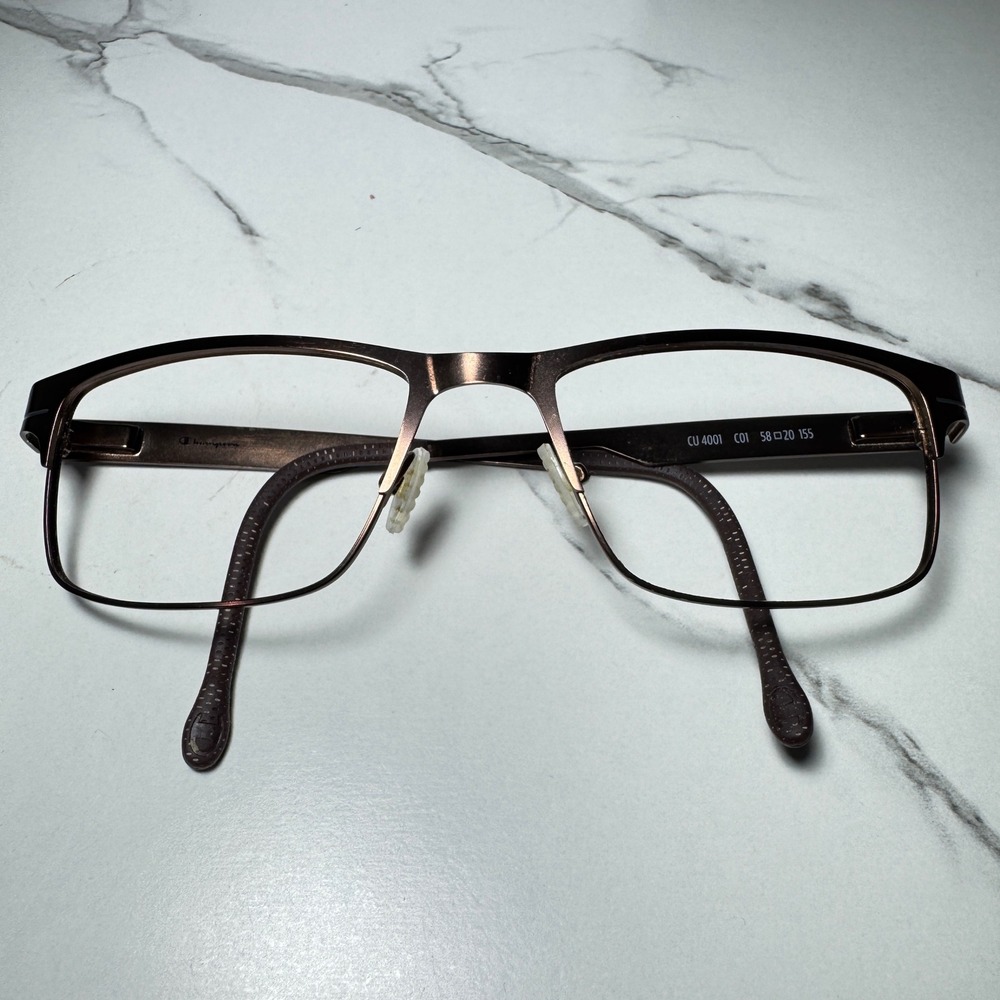 Champion CU 4001 C01 Bronze Rectangular Eyeglass Frames 58-20-155